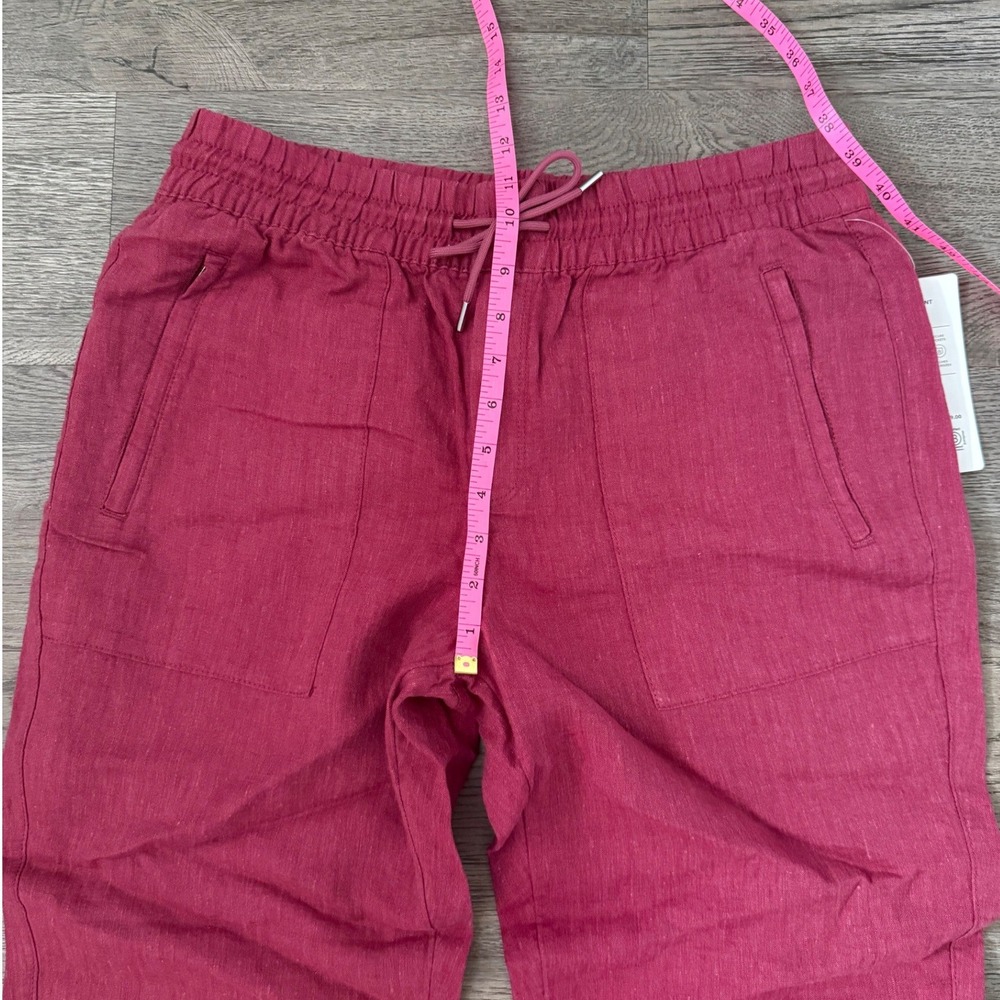 Athleta Retreat 100% Linen Jogger Pants Size 8P Petite NWT Pink Travel Casual - Picture 7 of 12